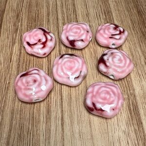 Porcelain Rose Beads — Pink